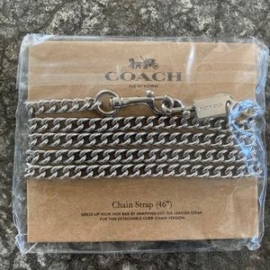 NEW Coach Silvertone 46" Purse Chain Strap